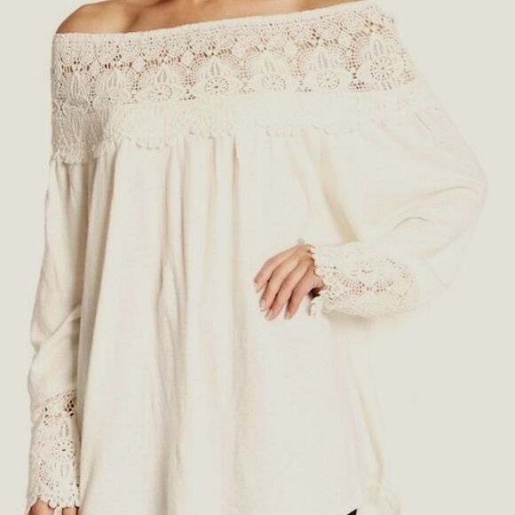 NWT Muche Et Muchette Lita Crochet Lace Off-the-Shoulder Angora Sweater One Size - Picture 1 of 8